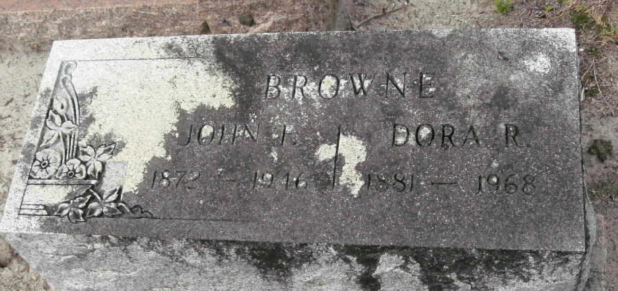 Headstone, John Francis Browne, Dora Rosetta Eggleston