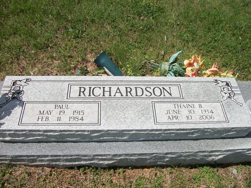 Headstone, Paul Richardson, Thaine Carrie Browne